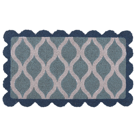 Geometric Wave Scalloped Doormat