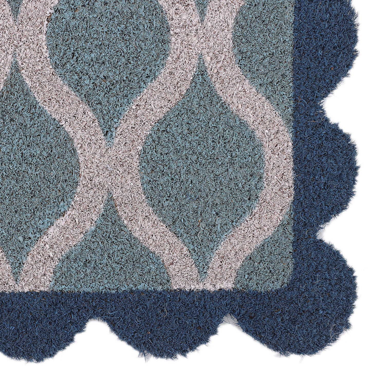 Geometric Wave Scalloped Doormat