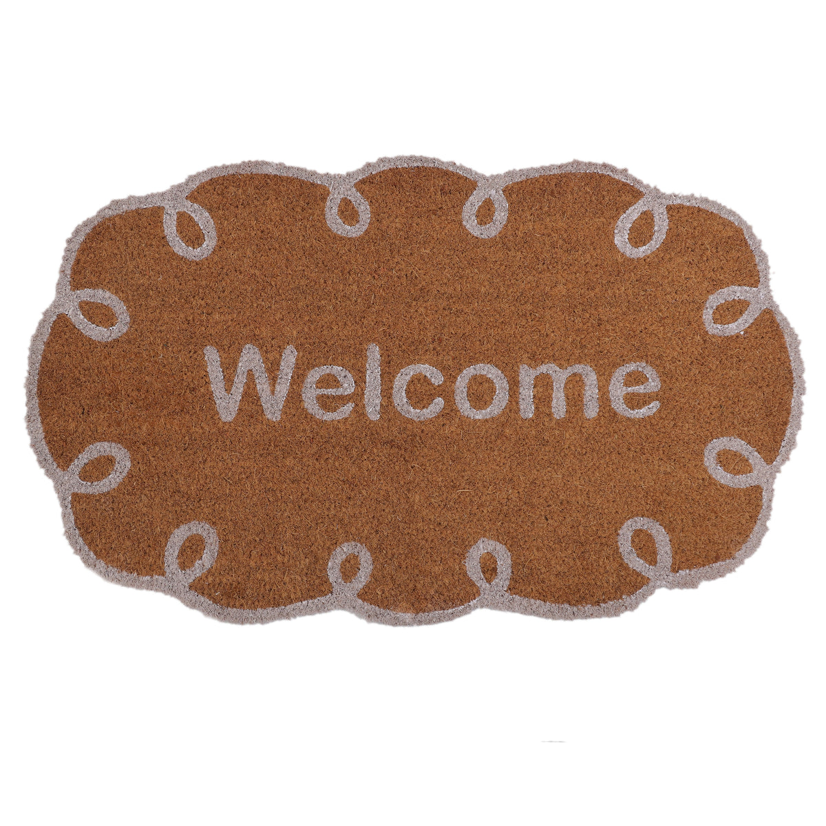Scalloped Welcome Coir Doormat