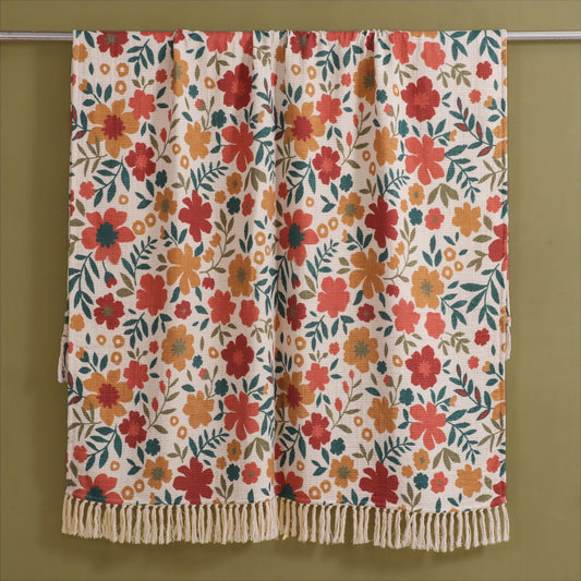 Cotton Jacquard Print Throw