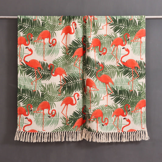 Flamingo Print Throw