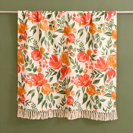Floral Print Throw