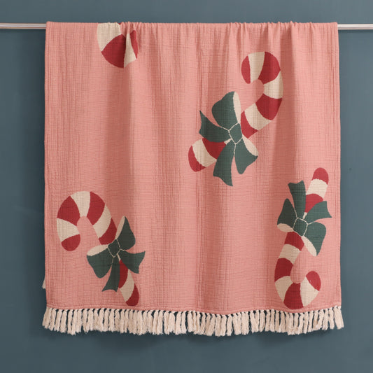 Candy Cane Print Throw