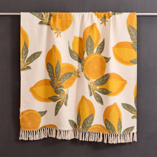 Lemon Print Throw