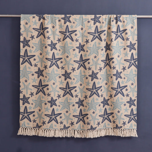 Starfish Cotton Print Throw