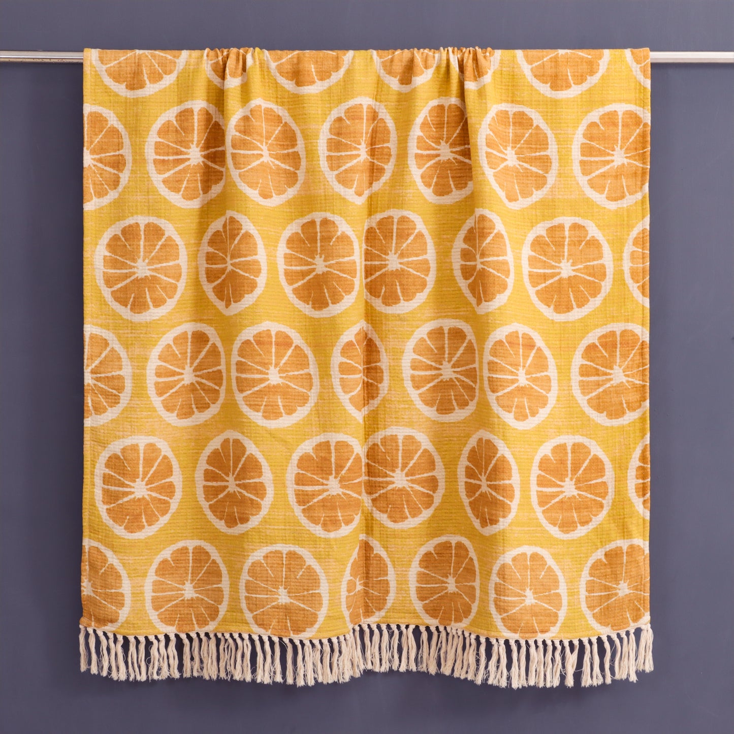 Orange Print Throw