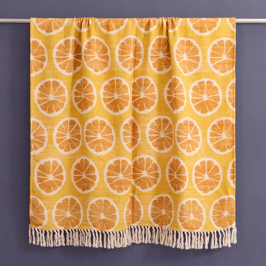 Orange Print Throw
