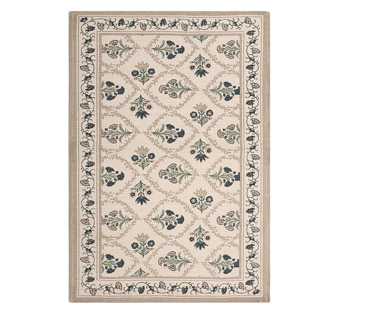 Botanical Diamond Weave Dhurrie