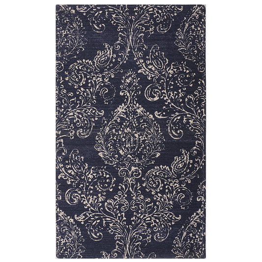 Midnight Damask Dhurrie
