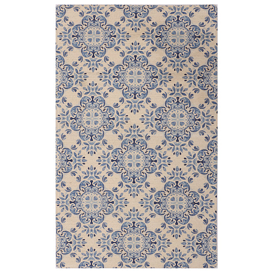 Indian Tile Bloom Dhurrie