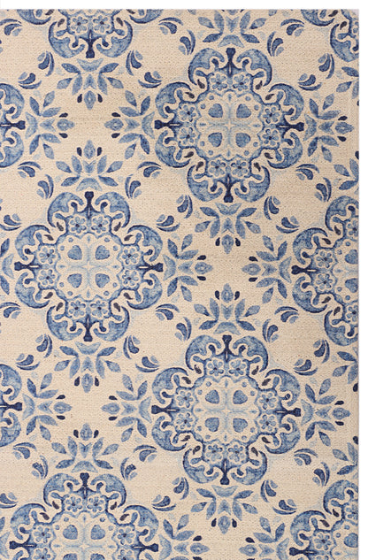 Indian Tile Bloom Dhurrie