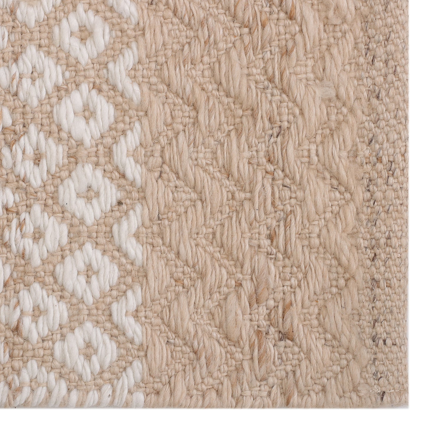 Natural Jute & White Chevron Mat