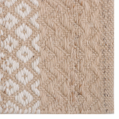 Natural Jute & White Chevron Mat