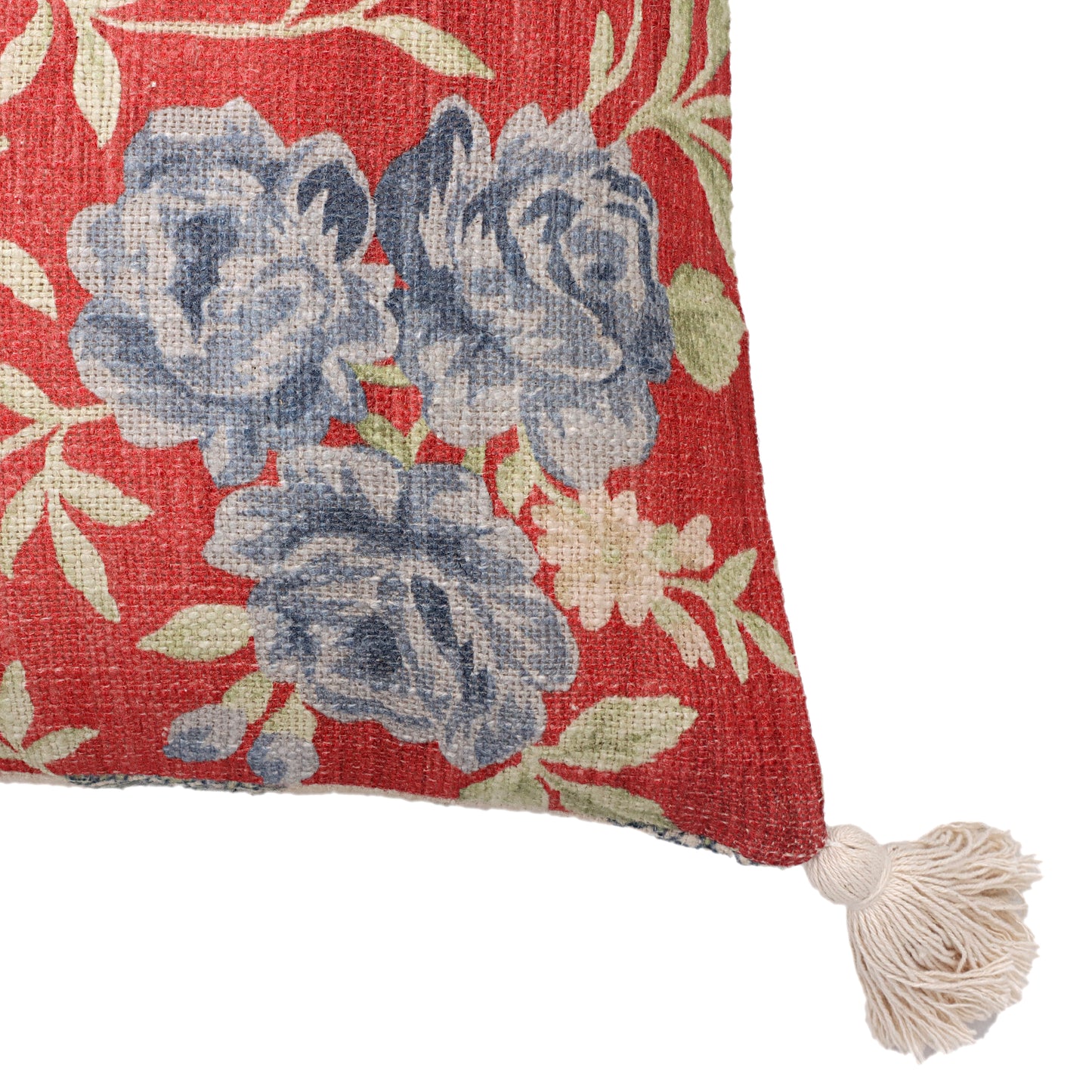 Red Floral Print Cushion Cover