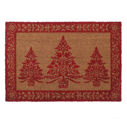 Evergreen Folk Art Christmas Doormat