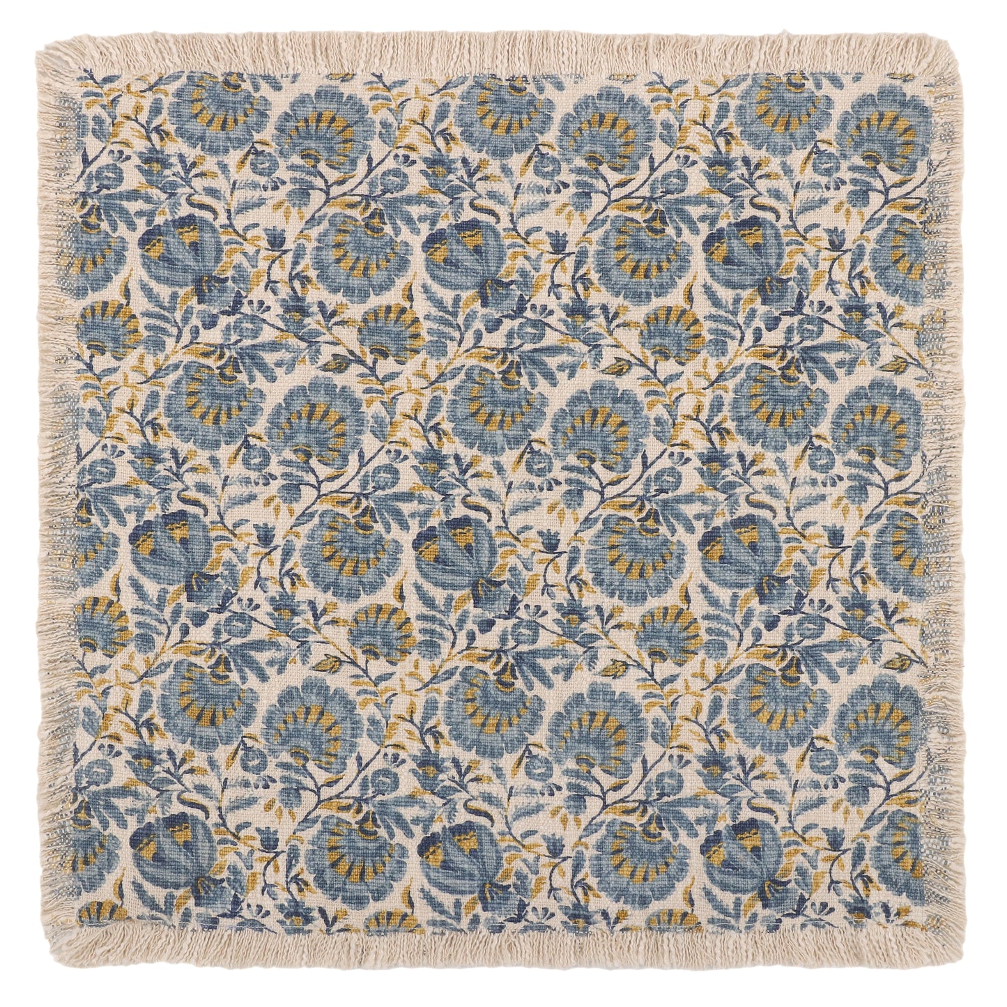 Blue Floral Print Cushion Cover