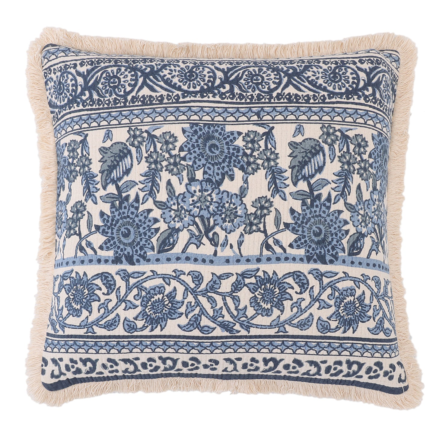 Indigo Bloom Cushion Cover