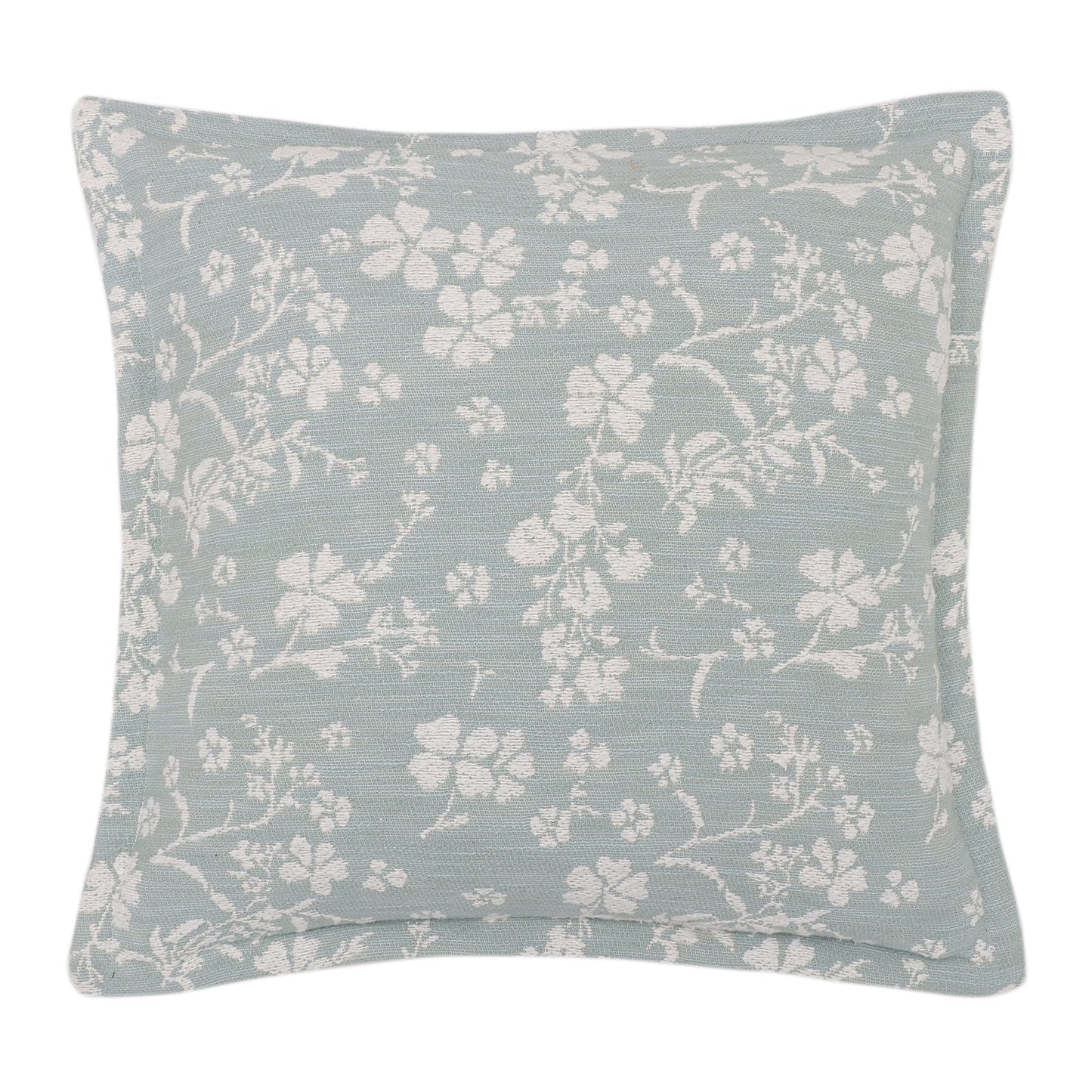 Sage Green Floral Jacquard Cushion Cover