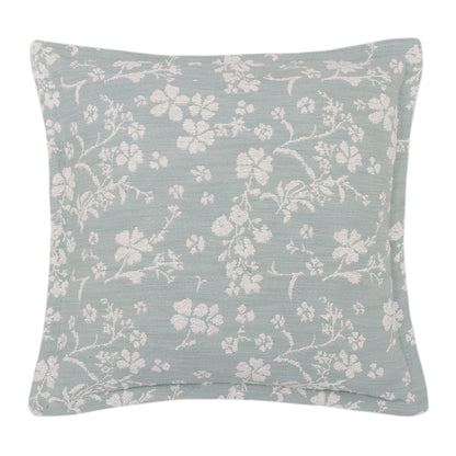 Sage Green Floral Jacquard Cushion Cover