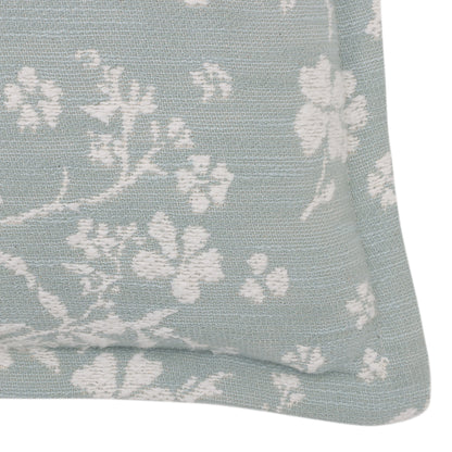 Sage Green Floral Jacquard Cushion Cover