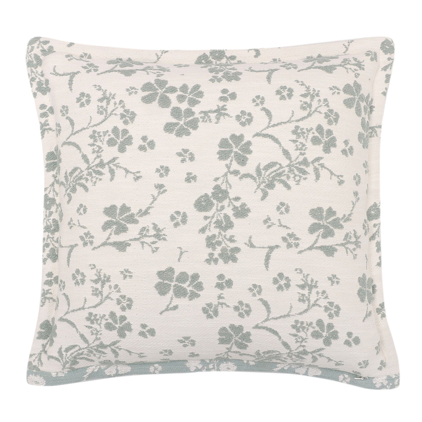 Sage Green Floral Jacquard Cushion Cover