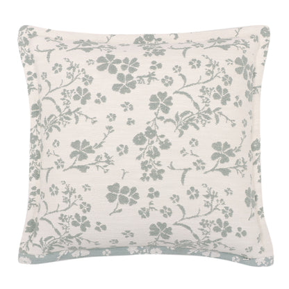 Sage Green Floral Jacquard Cushion Cover