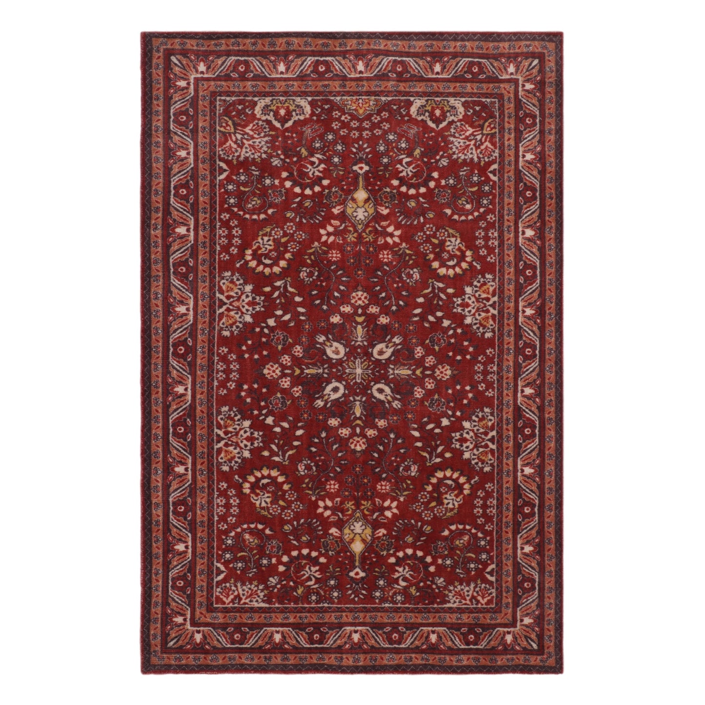 Traditional Red Floral Hand Knotted Carpet