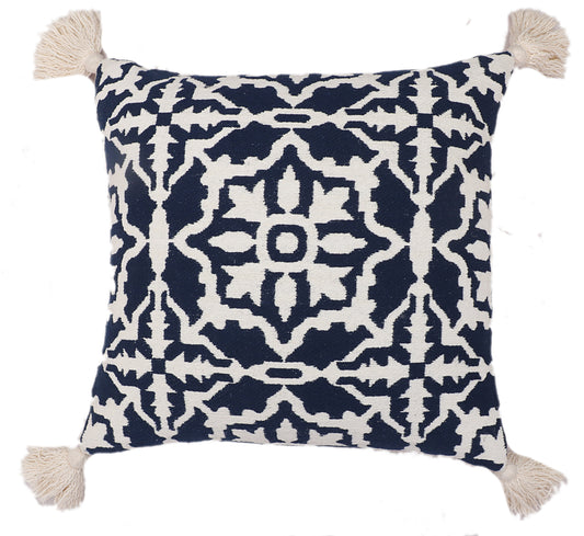 Blue Jacquard cushion Cover