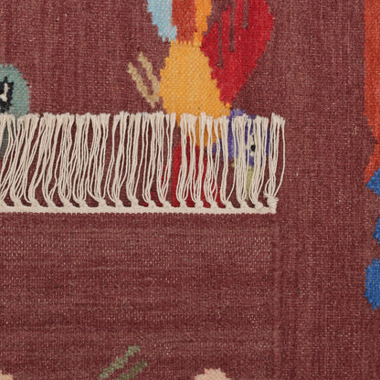 Birds & Floral Hand Woven Kilim 2.5'x4.5'