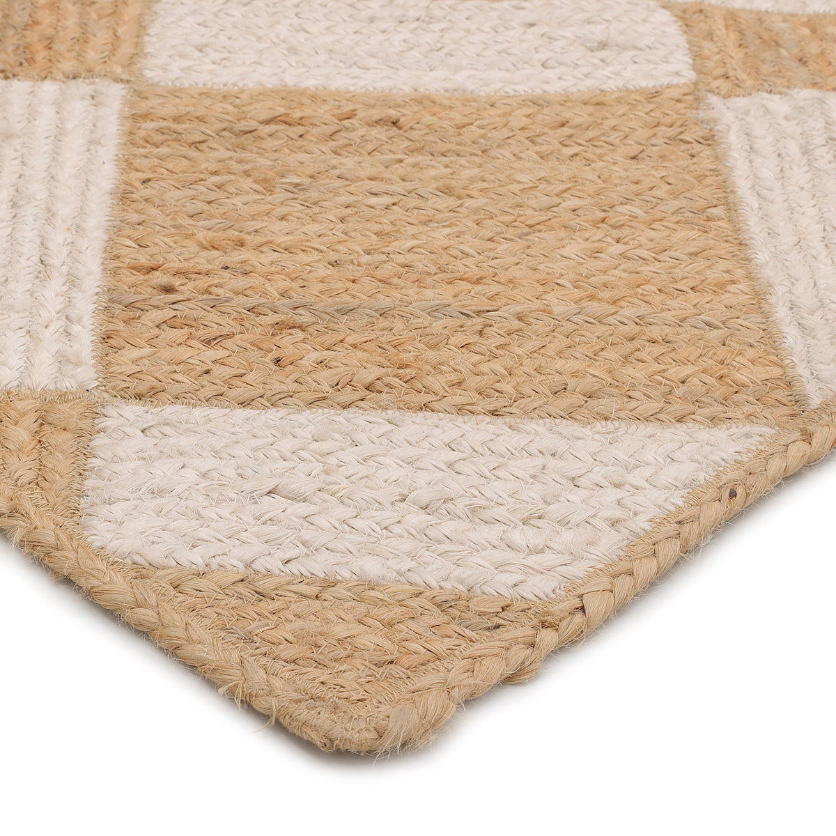 Cottage Grid Natural Jute Rug