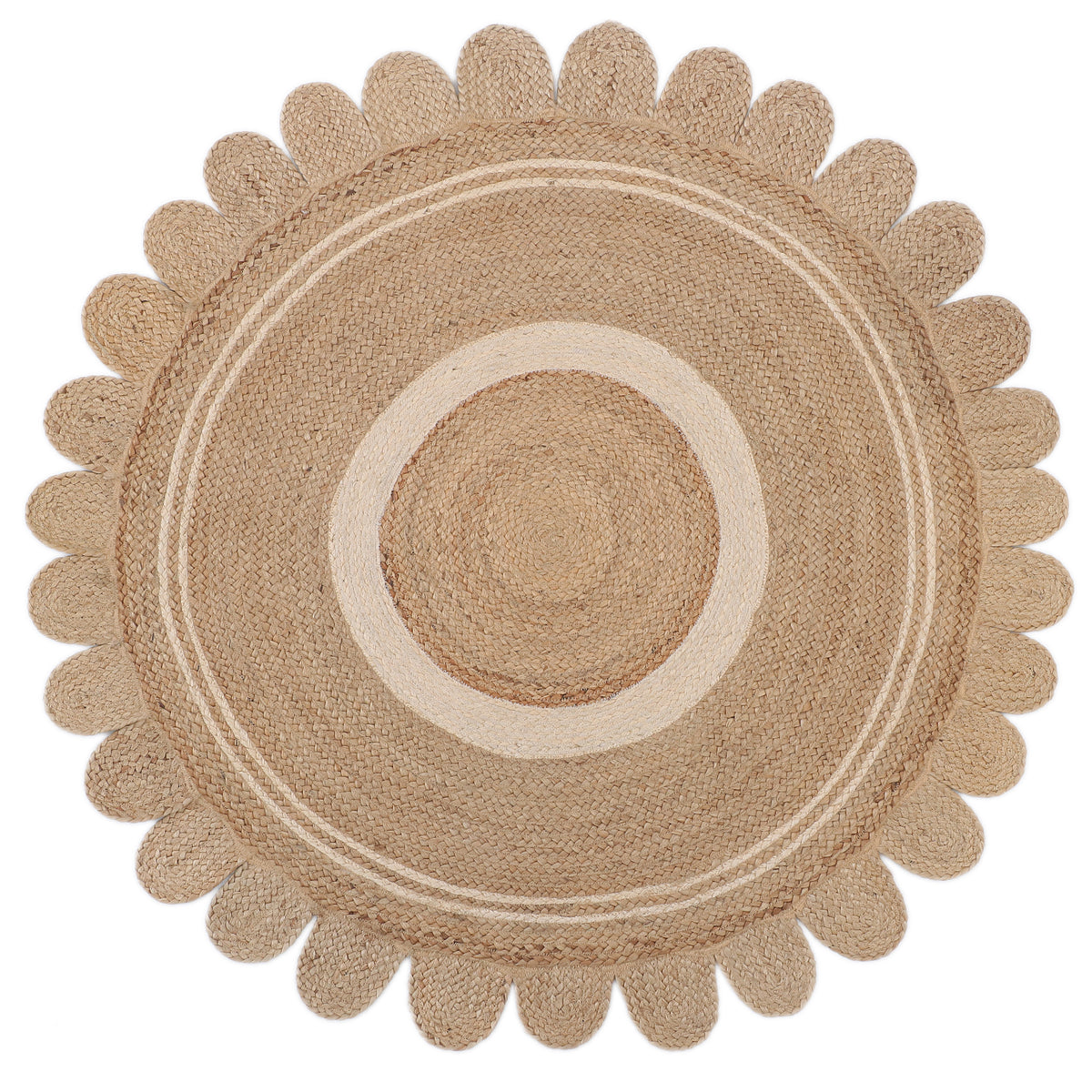 Scallop Round Jute Rug