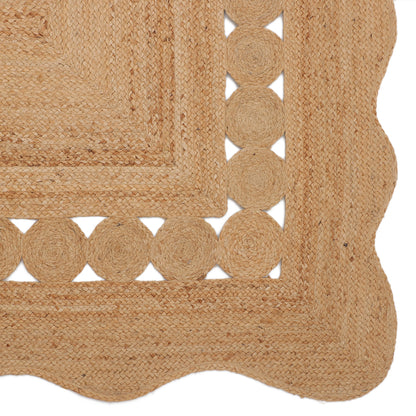 Hand Braided Scalloped Jute Rug