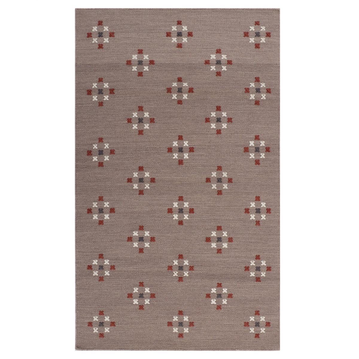 Neutral Taupe Hand Woven Kilim - 3'x5'