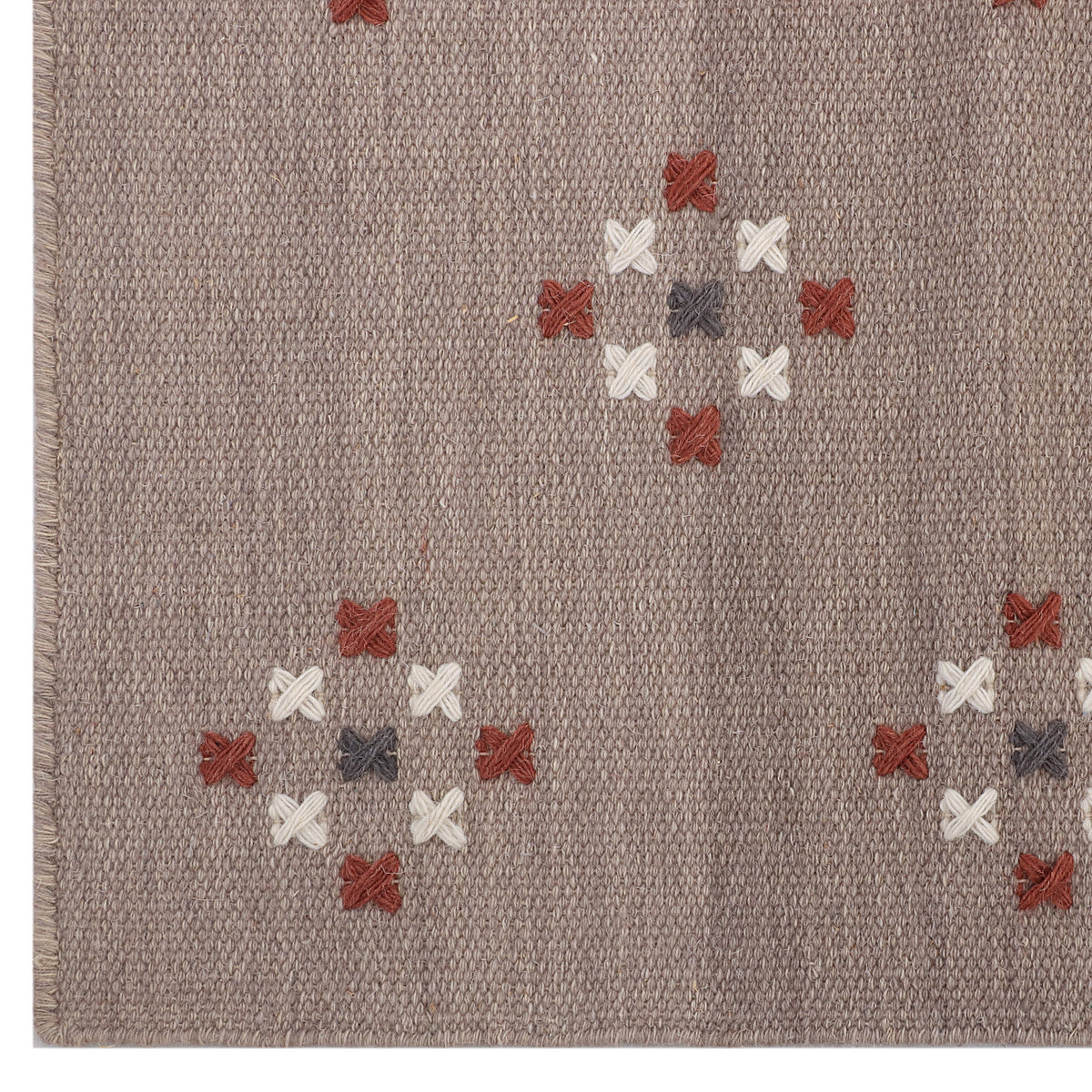 Neutral Taupe Hand Woven Kilim - 3'x5'