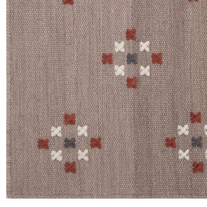 Neutral Taupe Hand Woven Kilim - 3'x5'