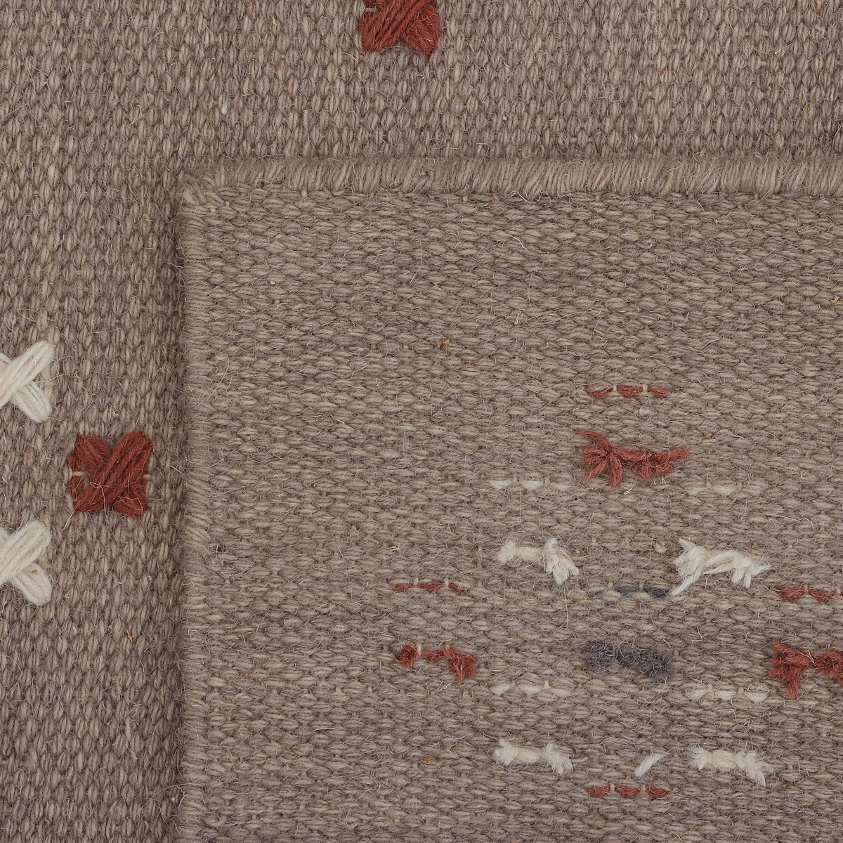 Neutral Taupe Hand Woven Kilim - 3'x5'