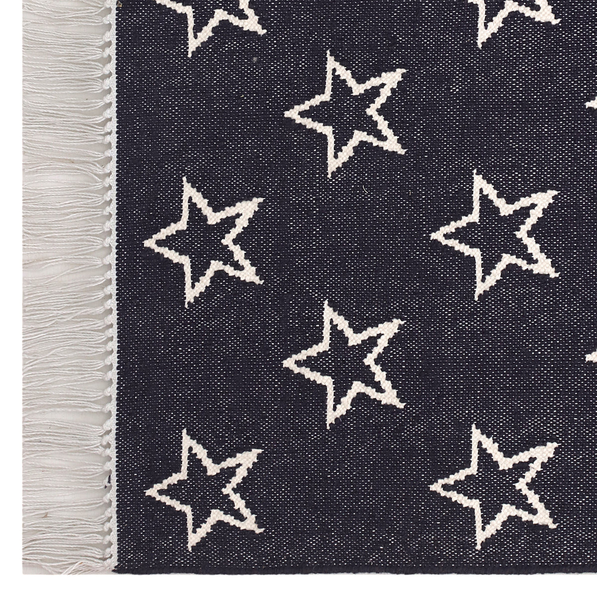 Blue & White Star Woven Kilim - 8'x10'