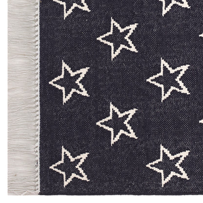 Blue & White Star Woven Kilim - 8'x10'