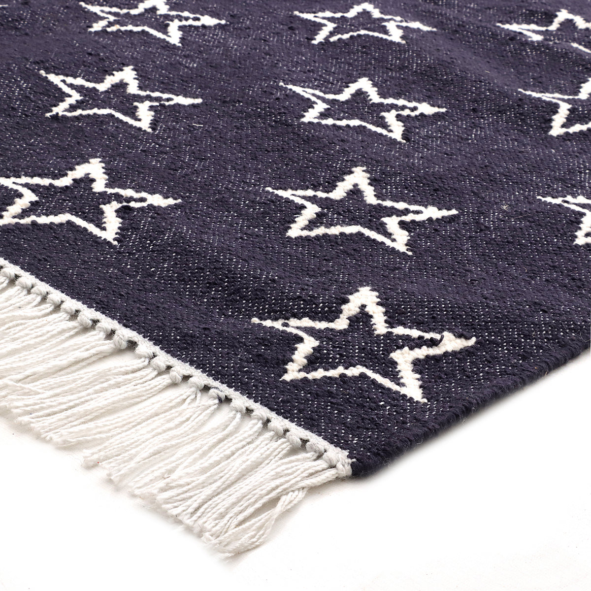 Blue & White Star Woven Kilim - 8'x10'