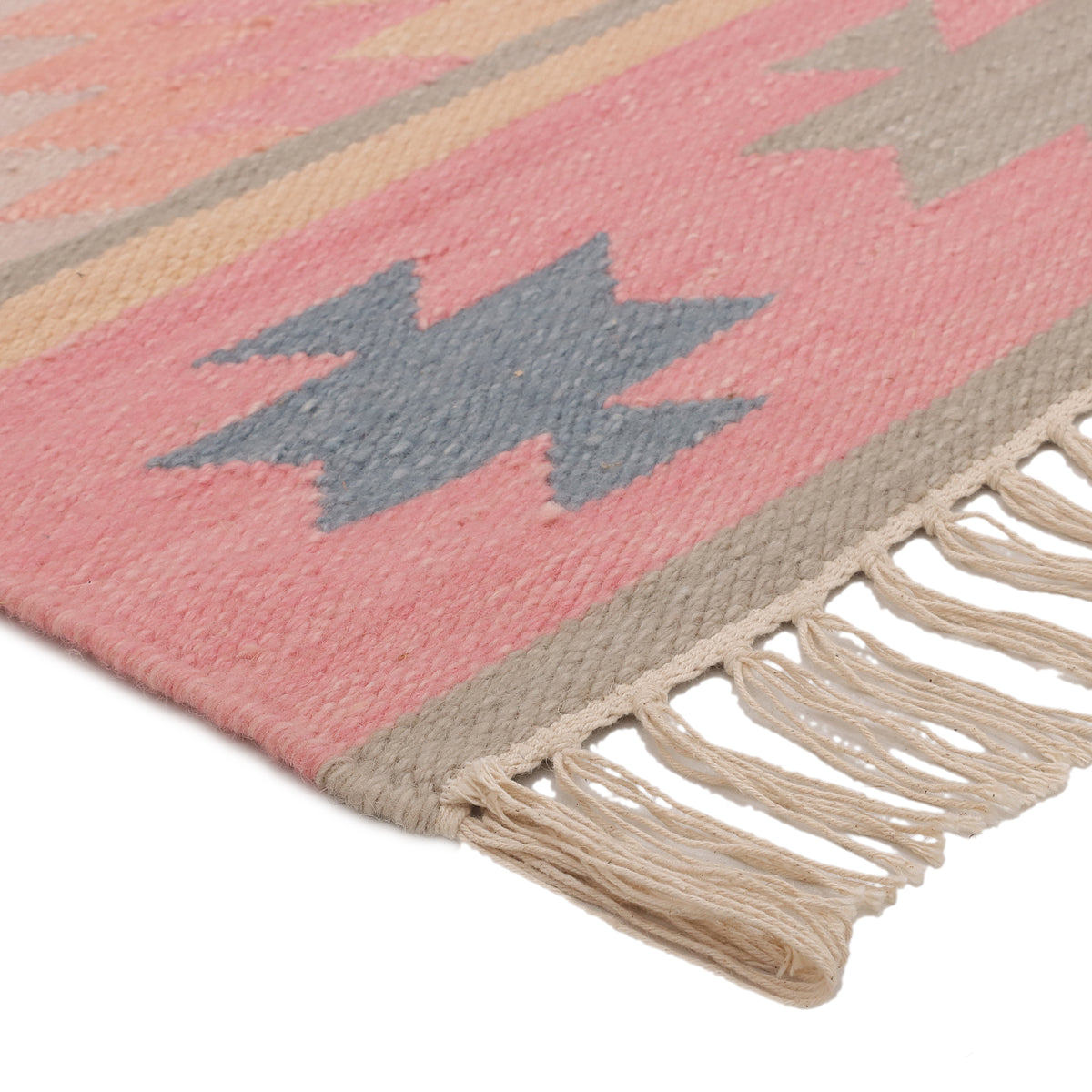 Rose & Cream Hand Woven Kilim - 5'x8'