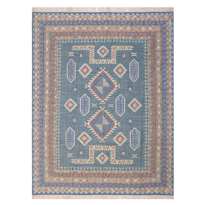 Blue Hand Woven Kilim - 9'x12'