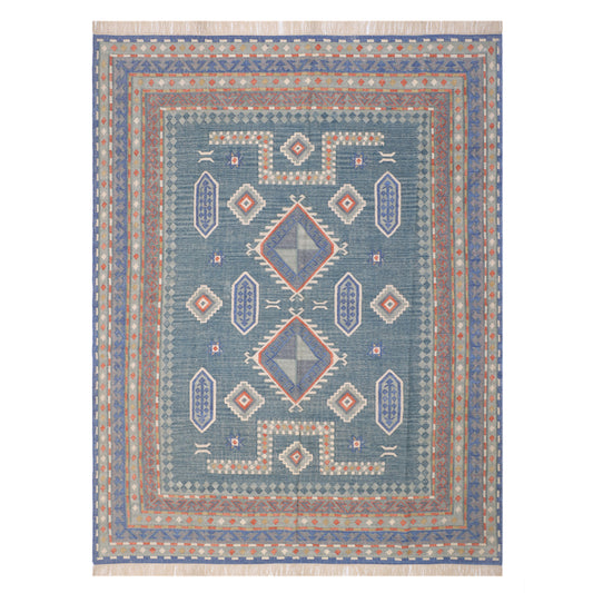 Blue Hand Woven Kilim - 9'x12'