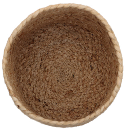 Round Hand Braided Basket Set of 2 (8x8 Inch)
