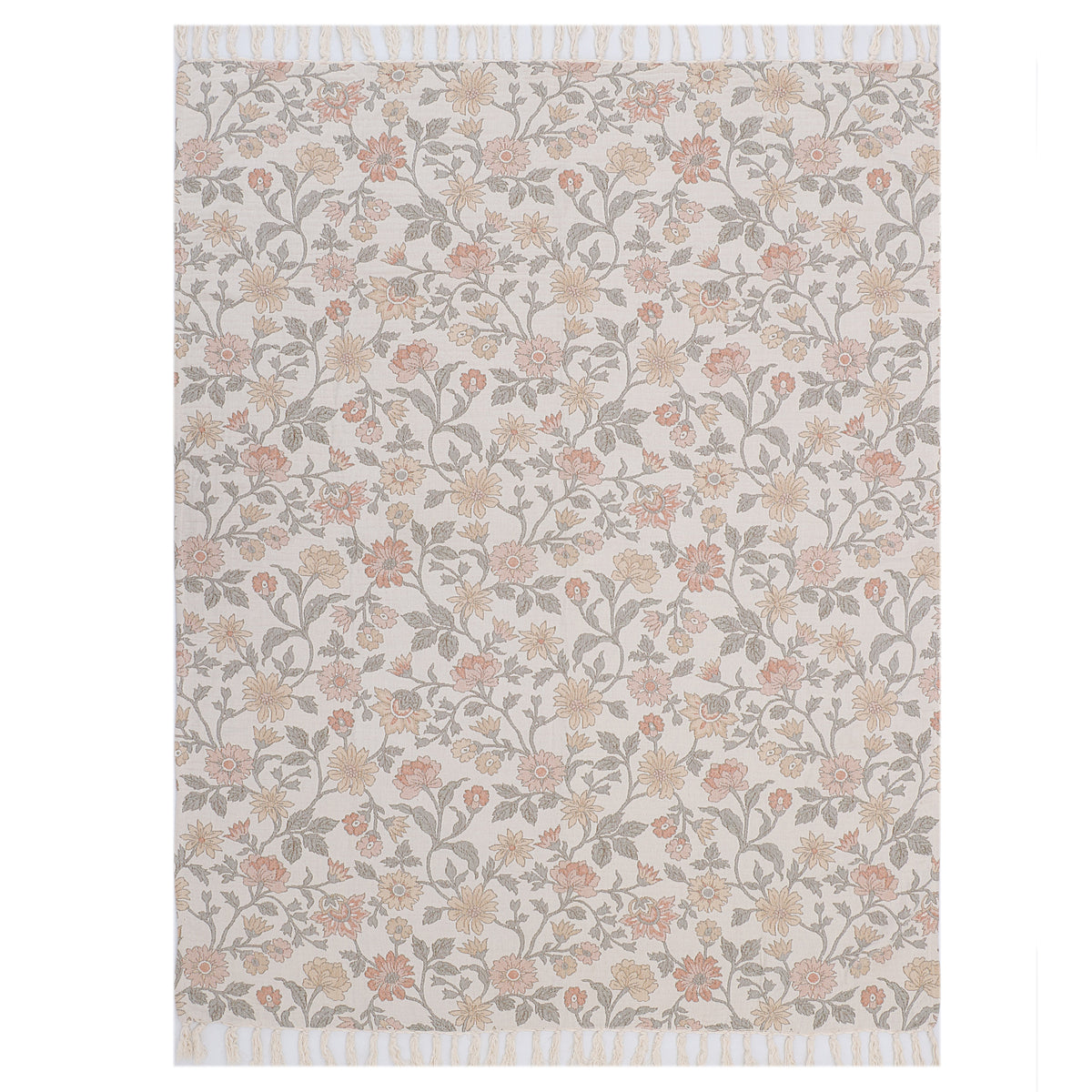 Reversible Multicolor Floral Throw