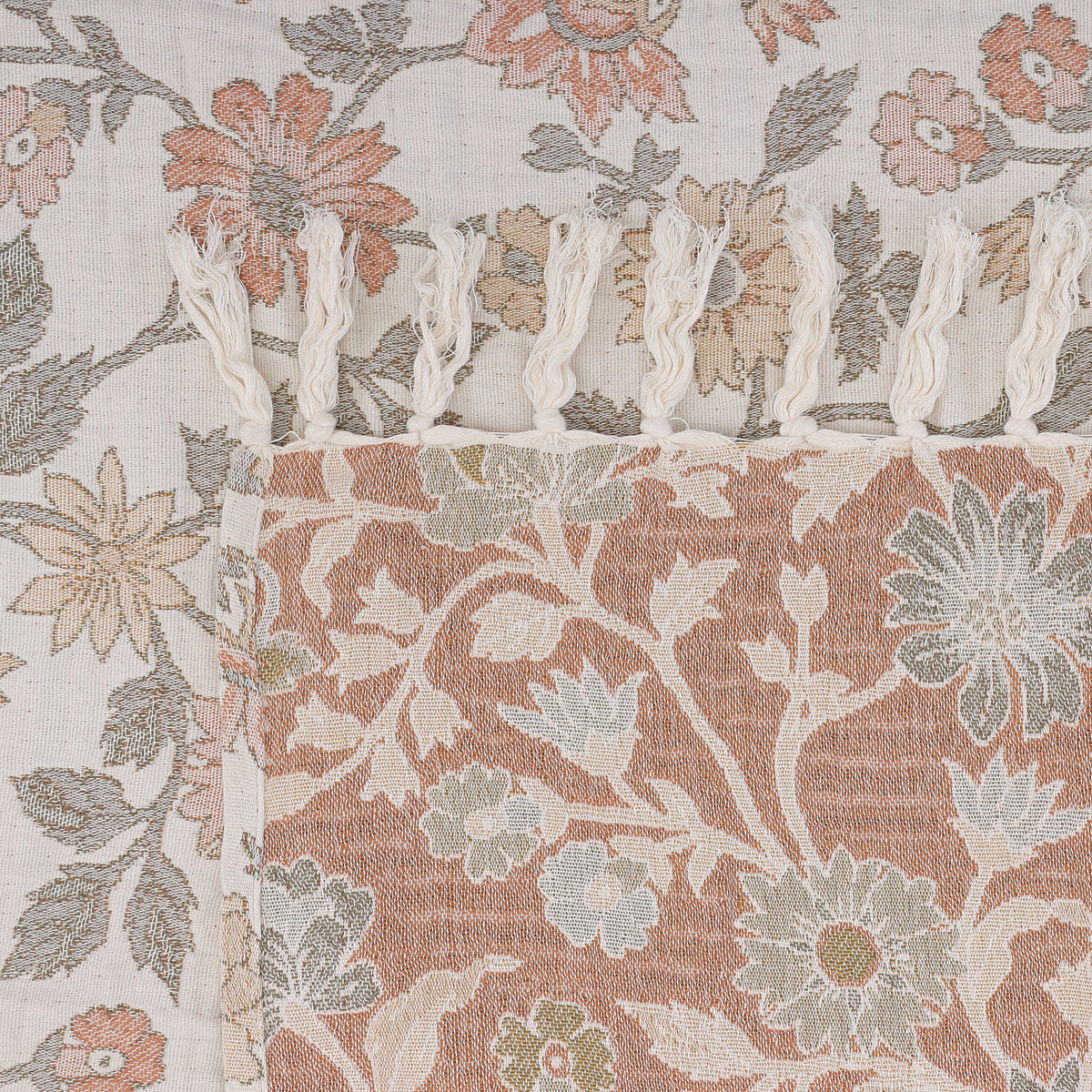 Reversible Multicolor Floral Throw