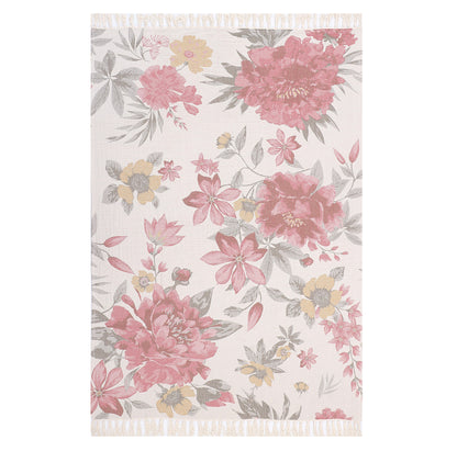 Reversible Blush Botanical Tapestry Throw