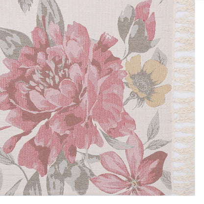 Reversible Blush Botanical Tapestry Throw