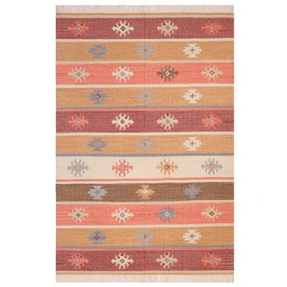 Multicolor Hand Woven Wool Rug - 6'x9'