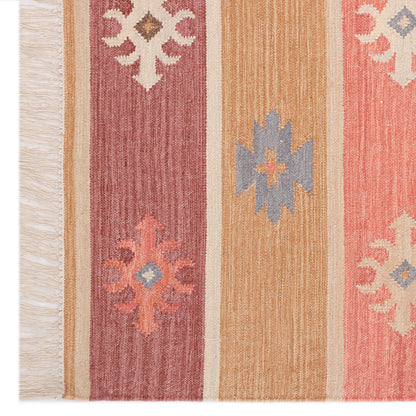 Multicolor Hand Woven Wool Rug - 6'x9'