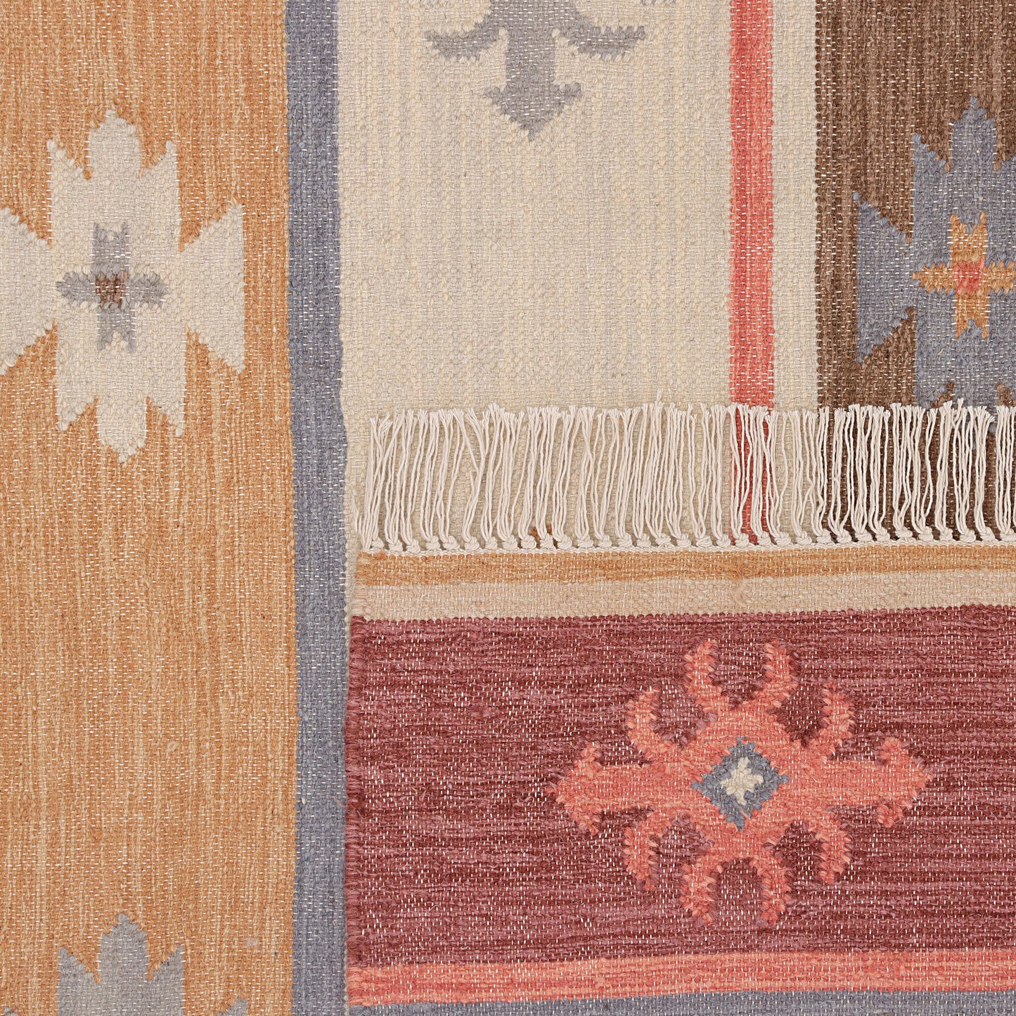 Multicolor Hand Woven Wool Rug - 6'x9'